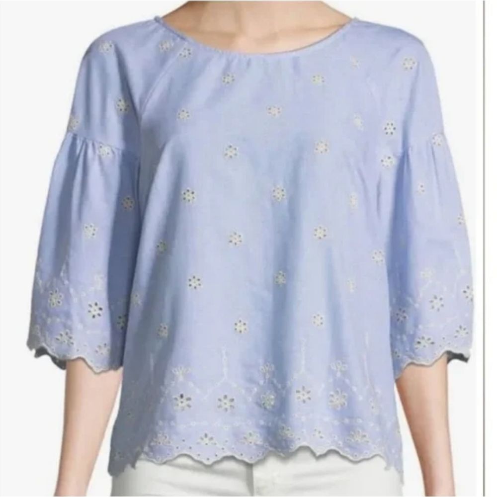 Sanctuary Striped Eyelet Top Size Small